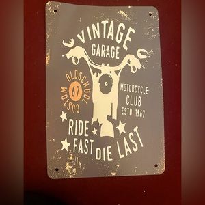 MOTORCYCLE CLUB/GARAGE METAL SIGN